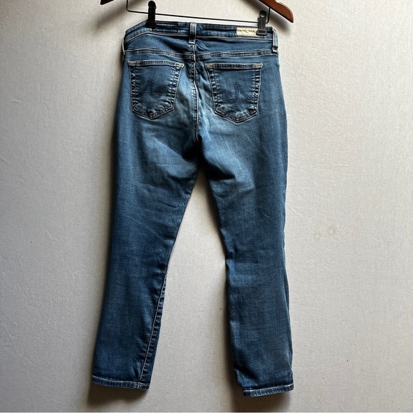AG Adriano Goldschmied Aged Stilt Cropped Blue Denim Jeans Sz 27 - Picture 3 of 12